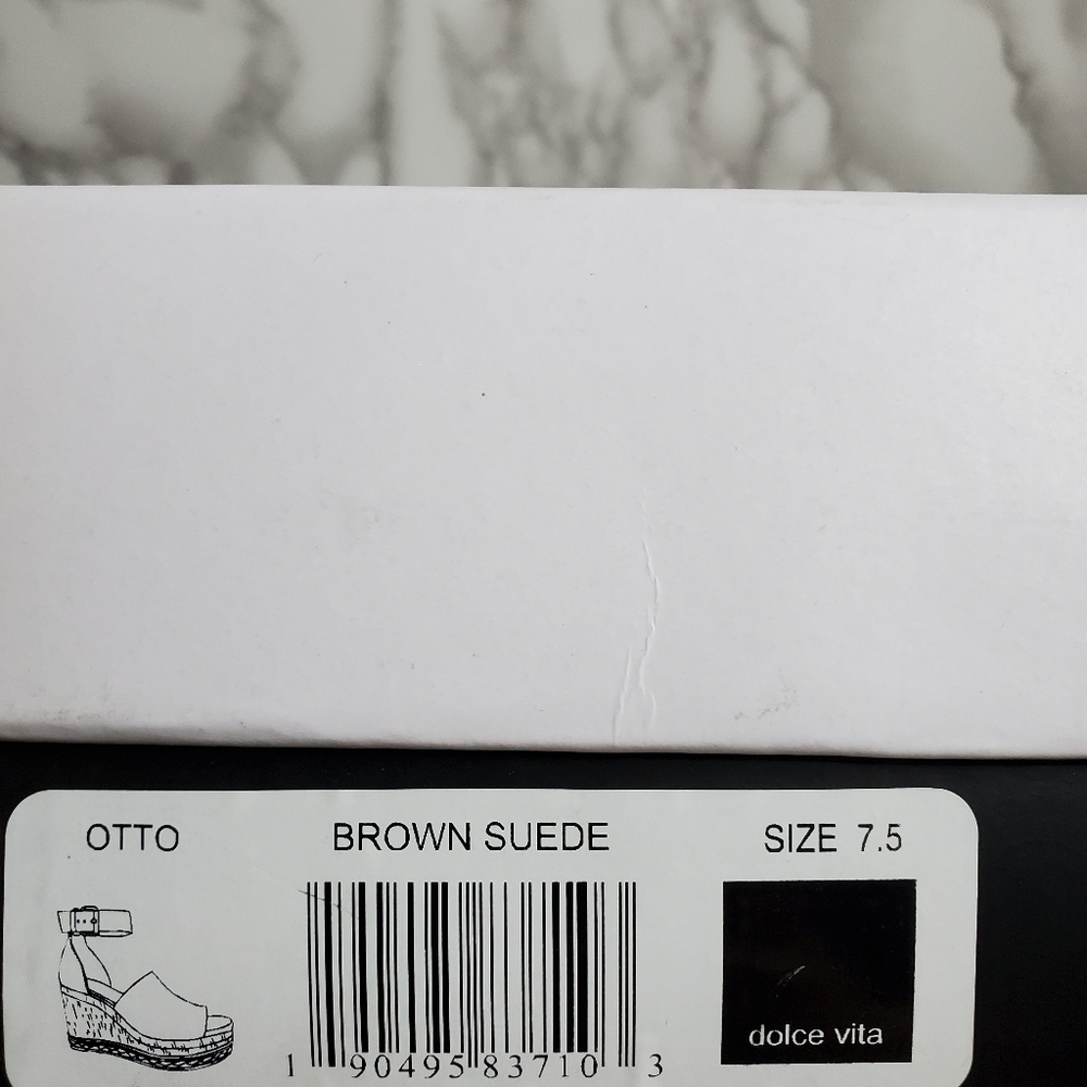 Dolce Vita Brown Suede Wedge Sandals Otto 7.5 - Picture 11 of 11